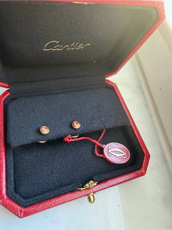 Cartier Jewelry - Cartier d’Amour Stud Earrings – 2 Pink Sapphires – 18K Rose Gold